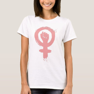 Camiseta Mulher - Sinal Feminista Primeiro Justiça Social
