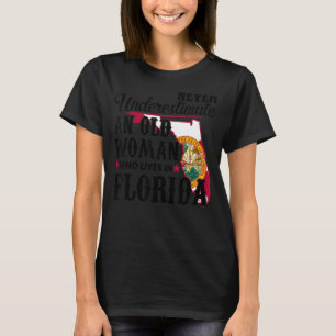 Camiseta Mulher Sinalizador Flórida Lar Velhice Mulher Cres