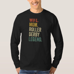 Camiseta Mulher Skater Esposa Mãe Roller Derby Legend Skati