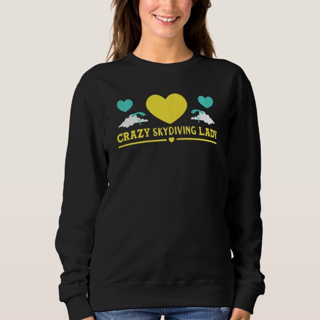 Camiseta Mulher Skydiver Louca Dama Skydive (Frente)