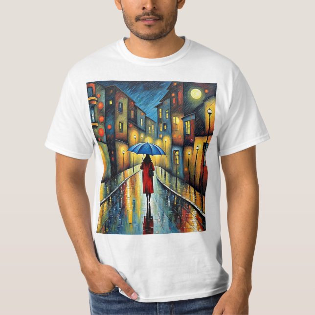 Camiseta Mulher sob guarda-chuva 1 (Frente)