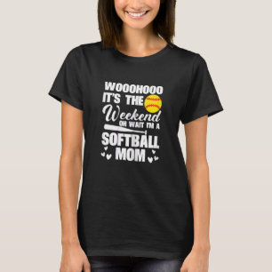 Camiseta Mulher Softball Mama Finalmente Fim de Semana Oh E