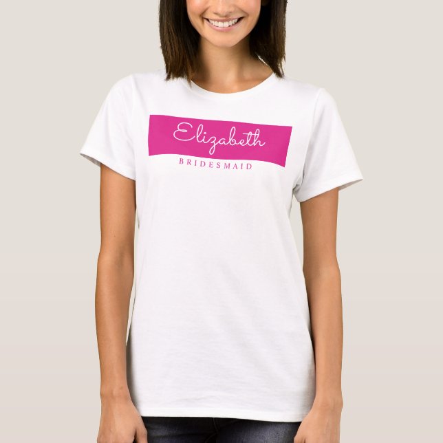Camiseta Mulher: Solteira Rosa Quente Moderna (Frente)