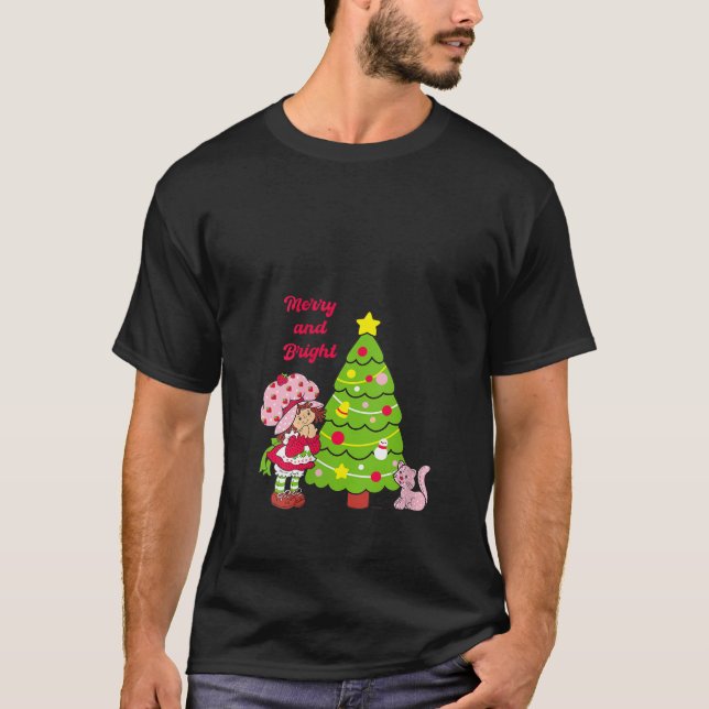 Camiseta Mulher Strawberry Feliz De Bocinho E Bright Chris (Frente)
