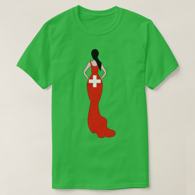 Camiseta Mulher suiça (Frente do Design)