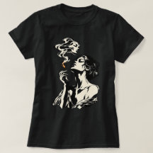 Mulher Surrealista com Fósforo e Fumaça Arte Retro