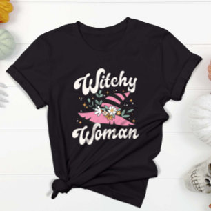 Camiseta Mulher Testemunha Engraçada Bruxa Rosa Feita Hallo