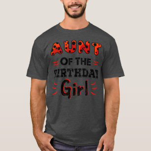 Camiseta Mulher Tia Da Menina De Aniversário Tema Ladybug