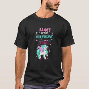 Camiseta Mulher Tia Engraçada Da Princesa Unicórn De Aniv