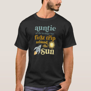 Camiseta Mulher Tia primeiro aniversario do Espaço Exterior