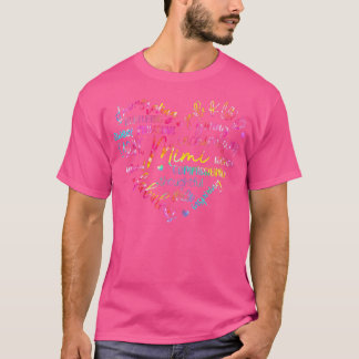 Camiseta Mulher Tie Dye Mimi Coração Engraçado Vovó Mãe D