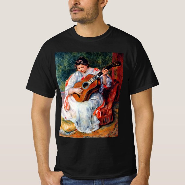 Camiseta Mulher Tocando a Guitarra de Pierre Renoir (Frente)