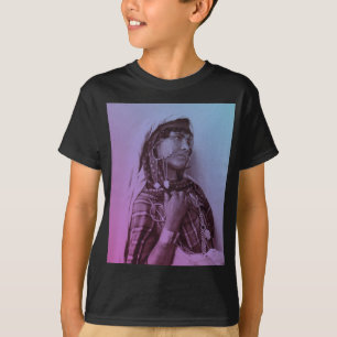 Camiseta Mulher Tradicional Tunisina do Magrebe Azul Rosa