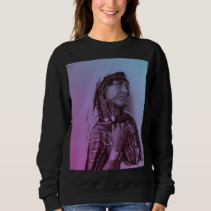 Camiseta Mulher Tradicional Tunisina do Magrebe Azul Rosa