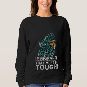 Camiseta Mulher Tribo Nativa Americana Imigrantes Brancos