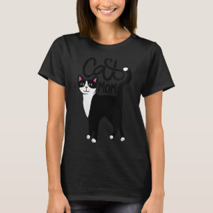 Camiseta Mulher Tuxedo Cat Mãe Bonita Vídeo