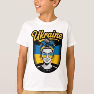 Camiseta Mulher Ucraniana Estilo Retro Gráfico Orgulho Cult