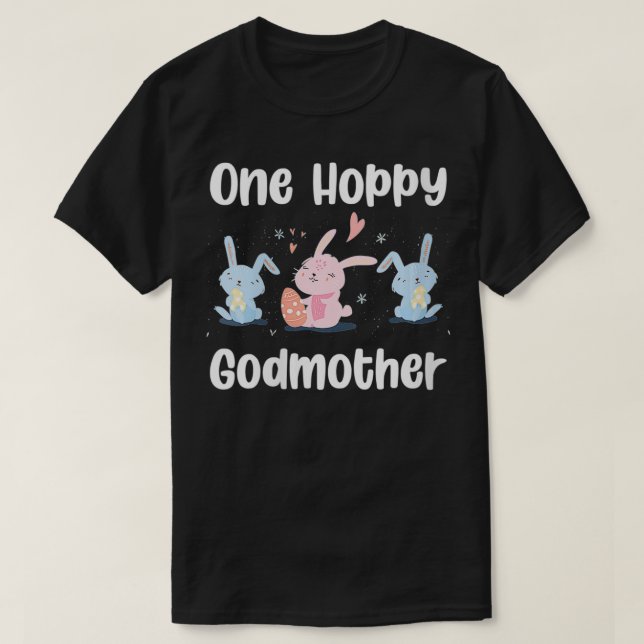 Camiseta Mulher: Uma Madrinha Hoppy Madrinha Cute Páscoa Co (Frente do Design)