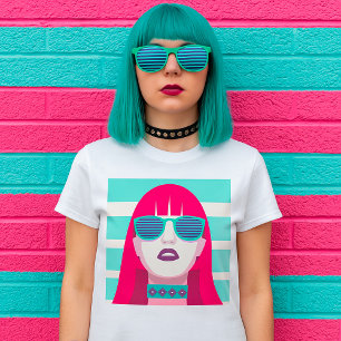 Camiseta Mulher Usando Óculos de Sol