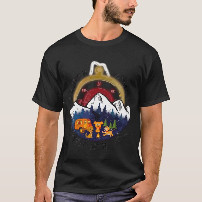 Camiseta Mulher Vaga Com Seu Cachorro Acampamento familiar (Frente)