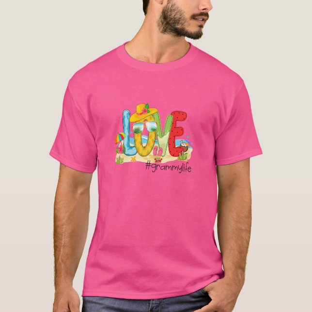 Camiseta Mulher Verão Amor Grammylife Grammy Love Beach V (Frente)