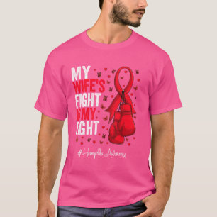 Camiseta Mulher Vermelha Fita Hemofilia Sensibilização