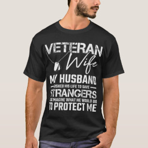 Camiseta Mulher Veterana Exército Esposa Marido Soldado Mar