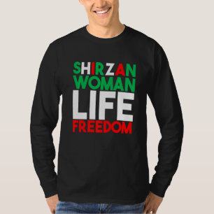 Camiseta Mulher Vida Liberdade Irã Zan Zendegi Azadi Shirza