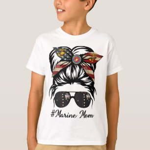 Camiseta Mulher Vida Marinha Mãe Militar Mensagem Militar M