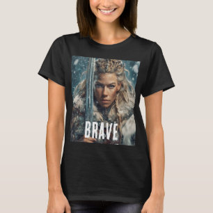 Camiseta mulher viking corajosa