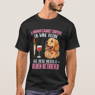 Camiseta Mulher Vinho Ela Precisa Cachorro Retriever Dourad
