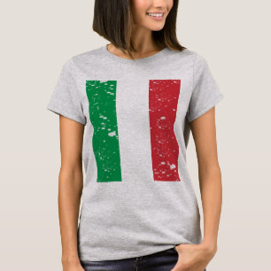 Camiseta Mulher Vintage Retro Itália Bandeira Europa