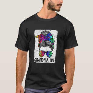 Camiseta Mulher Vovó Vovó Sangrava Mãe A Vida Leopart Mess