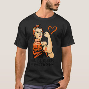 Camiseta Mulher Warrior Veste Laranja Múltipla Esclerose A