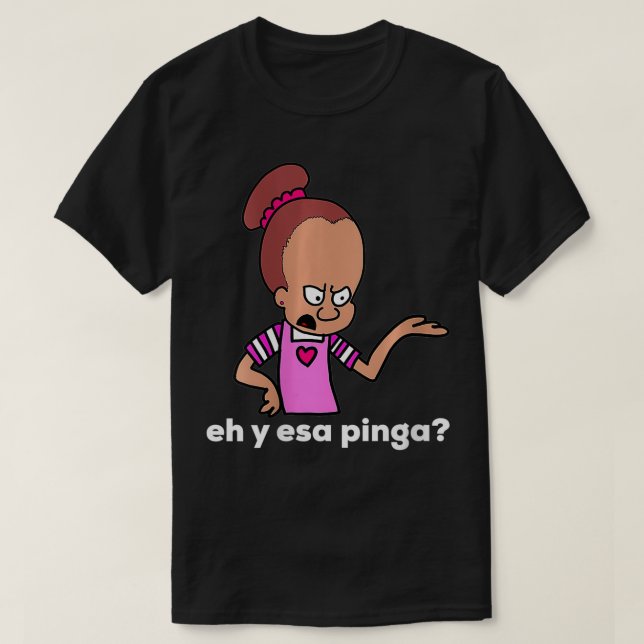 Camiseta Mulher y esa pinga cartoon cubano engraçado munequ (Frente do Design)