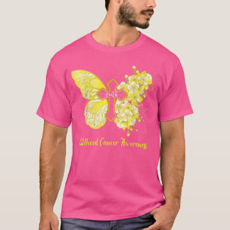 Camiseta Mulher Yellow Butterfly Fé Cancer Infantil Awa