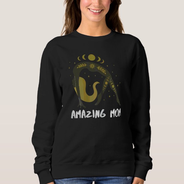 Camiseta Mulher Yoga Mãe Dia de as mães Lua 9 (Frente)