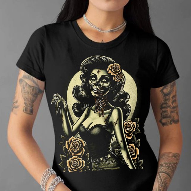 Camiseta Mulher Zombie Quente (Criador carregado)