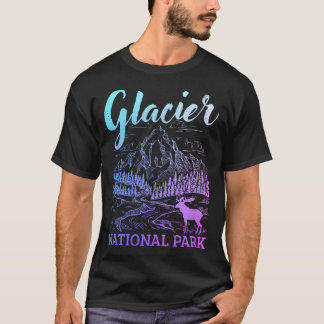 Camiseta Mulheres39S Parque Nacional Glacier Montana Vintag