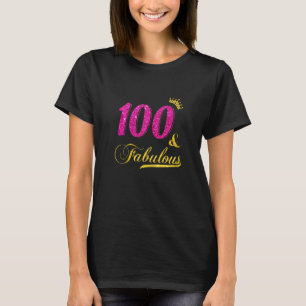 Camiseta Mulheres 100 E Fabulosa Coroa Diamante Feliz 100º