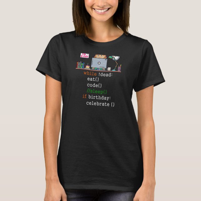 Camiseta Mulheres 16º aniversário I Engenheiro de software  (Frente)
