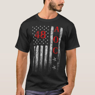 Camiseta Mulheres 2028 Aoc Presidente Americano Flag Vintag