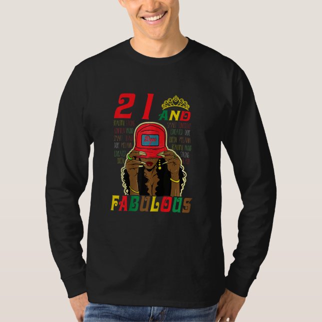 Camiseta Mulheres 21 E aniversário de 21 anos Negra Fabulos (Frente)