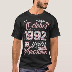 Camiseta Mulheres 29º Aniversário Presente Floral para Mulh