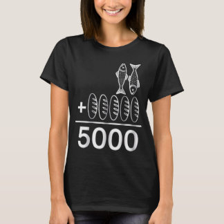 Camiseta Mulheres 2 Peixes 5 Pães Jesus Alimenta 5000 Crist