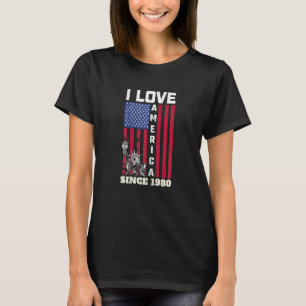 Camiseta Mulheres 42º Amo A América Desde 1980 U