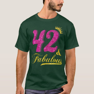 Camiseta Mulheres 42 E Fabulosa Coroa Diamante Feliz 42 Bi