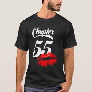 Camiseta Mulheres 55º Lábios De Aniversário Capítulo 55 Ano