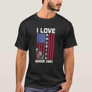 Camiseta Mulheres 55.º Amo A América Desde 1967 U