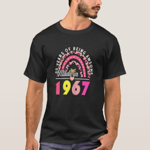 Camiseta Mulheres 55 Anos Sendo Incrível Leopard Rainbow 5
